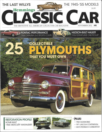 HEMMINGS CLASSIC CAR 2012 NOV - WILLYS '45-'55, '64 CATALINA, 36 TERRAPLANE